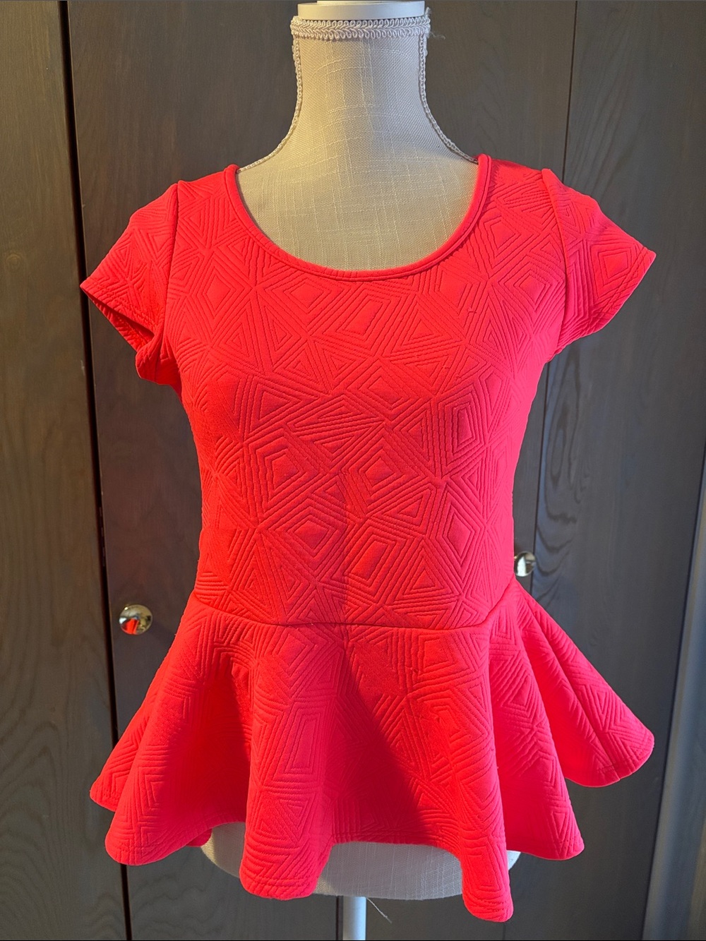 Say Anything Pink Scuba Knit Peplum Top Clubwear 2010 Party Hot Pink